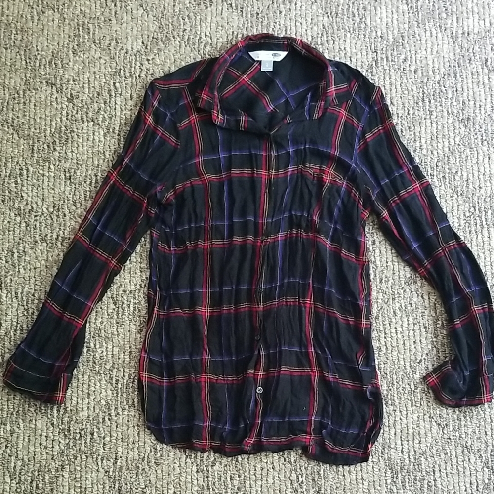 Plaid Button-Up Shirt